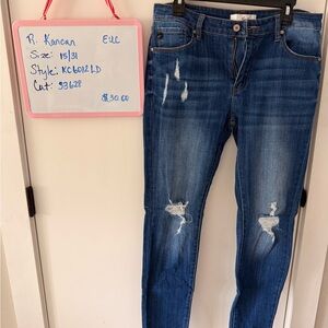 KanCan Women's Dark Blue Ripped Skinny Jeans